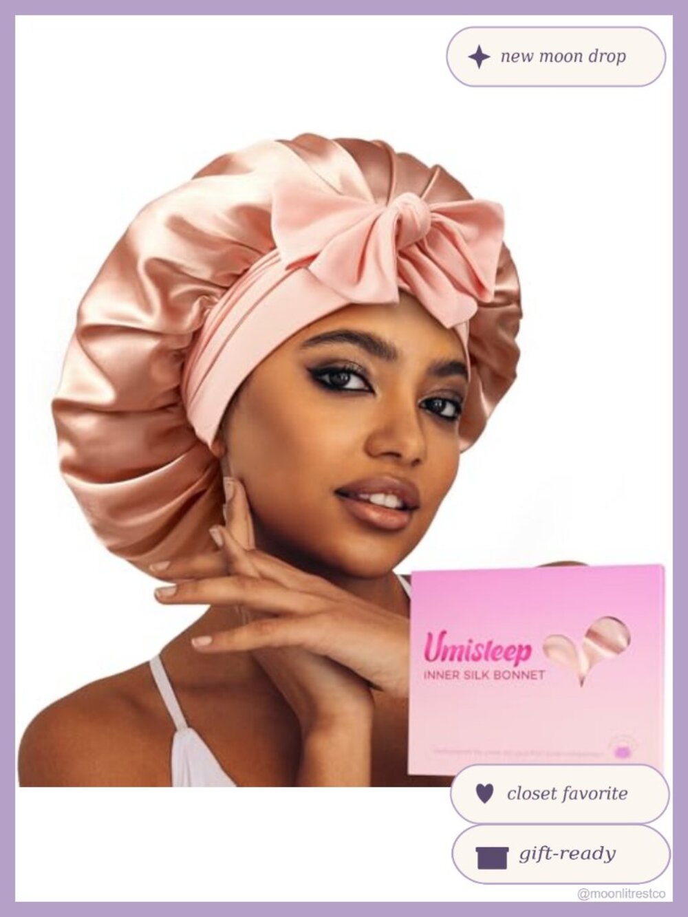 Silk Lined Bonnet 22 Momme Double Layer Hair Cap with Tie